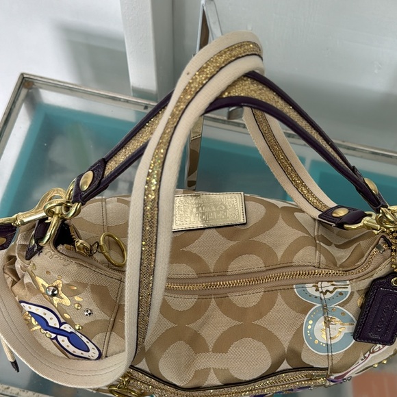 Coach Vintage Jazzy Poppy Glamour Signature Crossbody Hobo - Picture 7 of 16